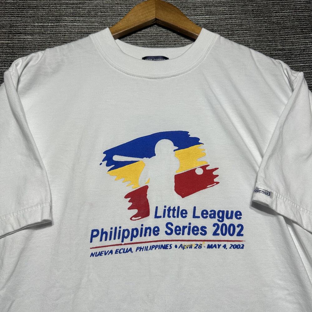 Philippines 2002 T Shirt Men's L White Little League Series Nueva Ecua Vintage